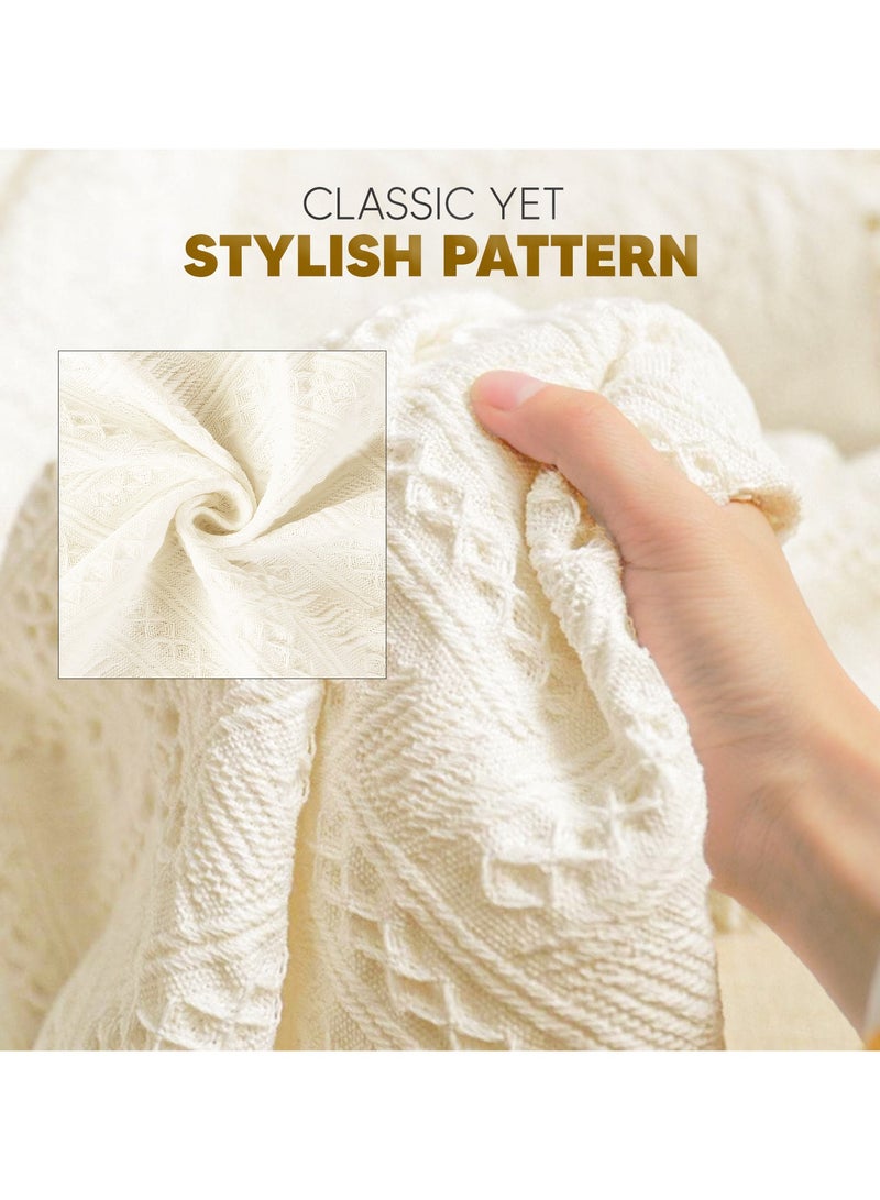 AC&L Knitted Blanket For Bed, Couch, Sofa, Chair Throw Blanket For All Seasons - Cozy Soft Light Weighted Blanket For Picnic, Travel, Home Decor Gift - Image 2