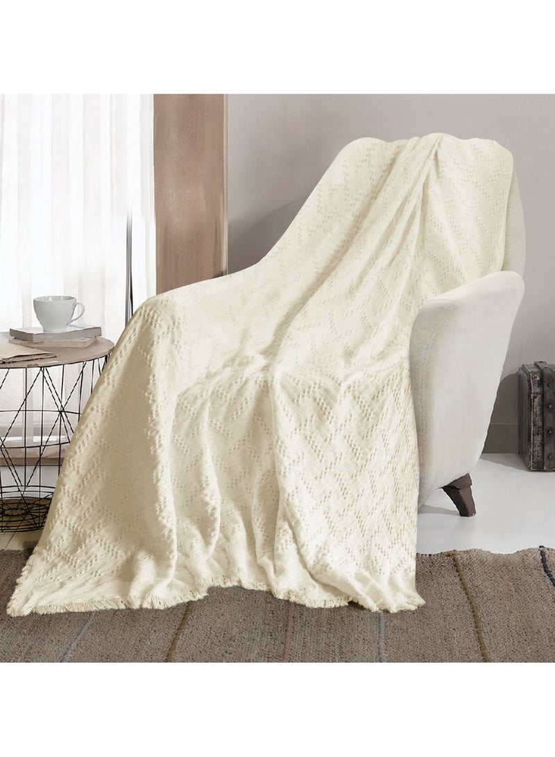 AC&L Knitted Blanket For Bed, Couch, Sofa, Chair Throw Blanket For All Seasons - Cozy Soft Light Weighted Blanket For Picnic, Travel, Home Decor Gift - Image 1