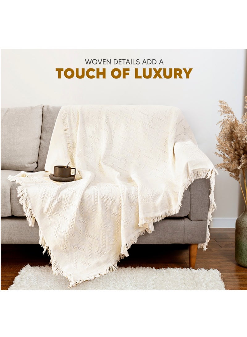 AC&L Knitted Blanket For Bed, Couch, Sofa, Chair Throw Blanket For All Seasons - Cozy Soft Light Weighted Blanket For Picnic, Travel, Home Decor Gift - Image 5