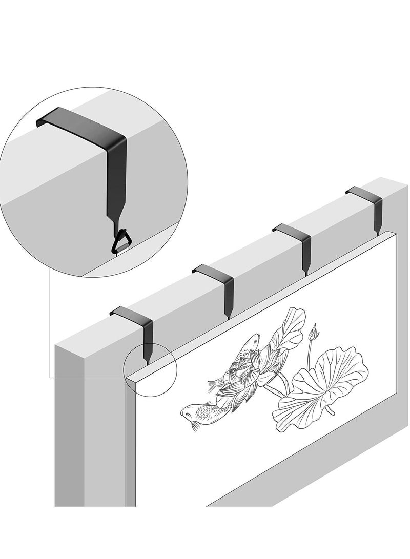 Hook Over The Door Panel Wall Metal Over Door Hook Cubicle Picture Door Hanger for Clothing Over The Door Mirror Hooks Office Cubicle Whiteboard Hanger Black 4 Pieces