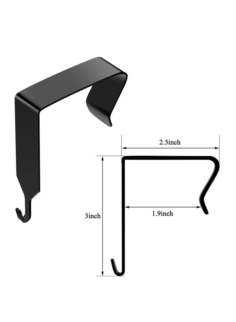 Hook Over The Door Panel Wall Metal Over Door Hook Cubicle Picture Door Hanger for Clothing Over The Door Mirror Hooks Office Cubicle Whiteboard Hanger Black 4 Pieces