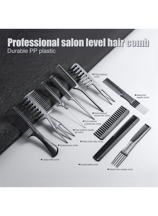 Oneleaf Styling Hair Comb 10PCS Hair Stylists Professional Styling Comb Set Variety Pack Great for All Hair Types & Styles - Image 2