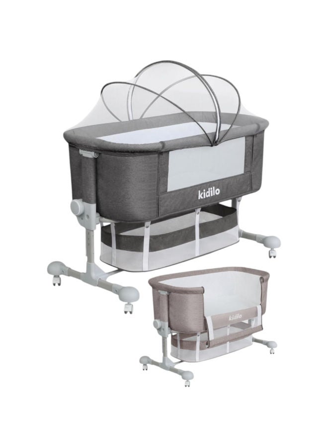 Kidilo Multifunctional Baby Bed with Anti-Mosquito Net, Wheels & Adjustable Height - code BP-301 - Image 4