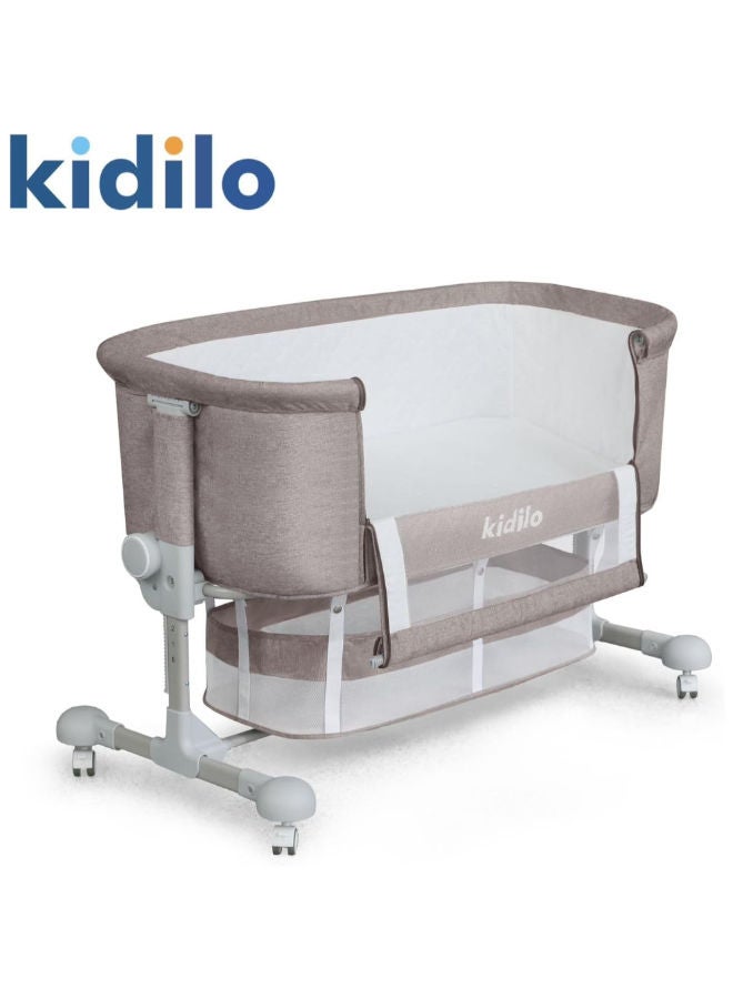 Kidilo Multifunctional Baby Bed with Anti-Mosquito Net, Wheels & Adjustable Height - code BP-301 - Image 3