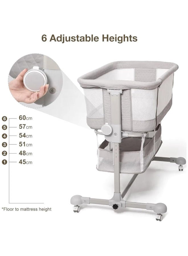 Kidilo Multifunctional Baby Bed with Anti-Mosquito Net, Wheels & Adjustable Height - code BP-301 - Image 2