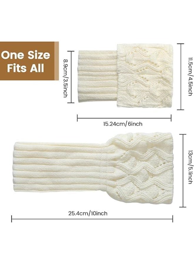 Leg Warmers - Boot Socks for Women 3 Pair Boot Cuffs Topper for Women Winter Leg Warmer Socks Ankle Warmers, One Size - Image 2