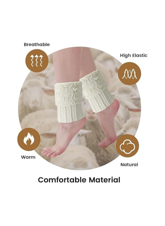 Leg Warmers - Boot Socks for Women 3 Pair Boot Cuffs Topper for Women Winter Leg Warmer Socks Ankle Warmers, One Size - Image 5