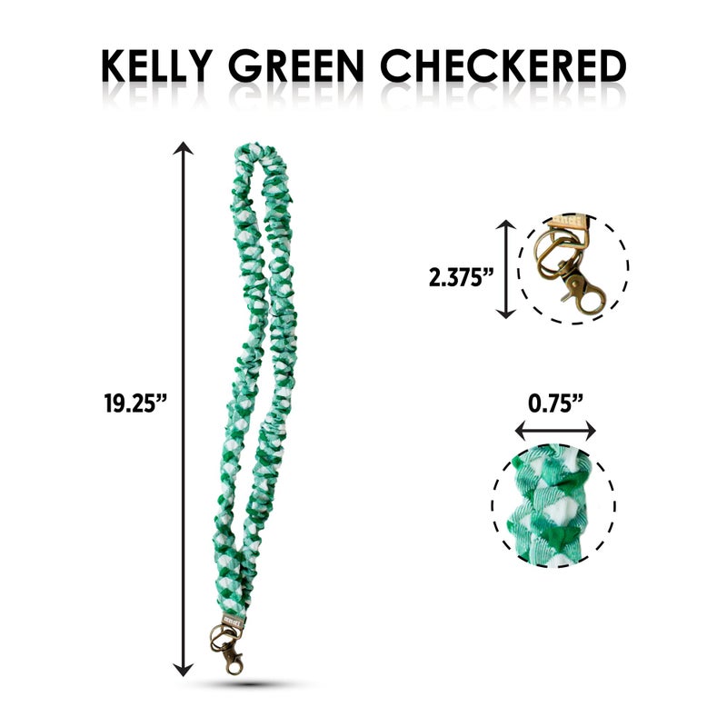 ANDI Neck Lanyard For Women - Scrunchie Cute Lanyard for Keys, Id Card Holder, Wallet - Aesthetic Long Lanyard (Kelly Green Checkered) - Image 4