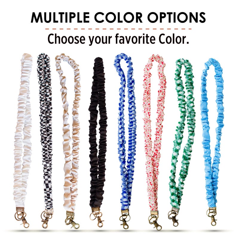 ANDI Neck Lanyard For Women - Scrunchie Cute Lanyard for Keys, Id Card Holder, Wallet - Aesthetic Long Lanyard (Kelly Green Checkered) - Image 5