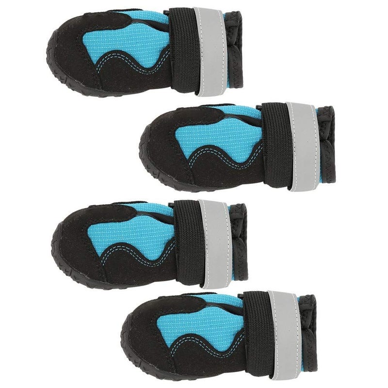 Anti Slip Reflective Dog Shoes Pet Boots Microfiber PU Leather Black Blue 4pcs Set Sizes 2 3 4 5 6 7 8 - Image 5