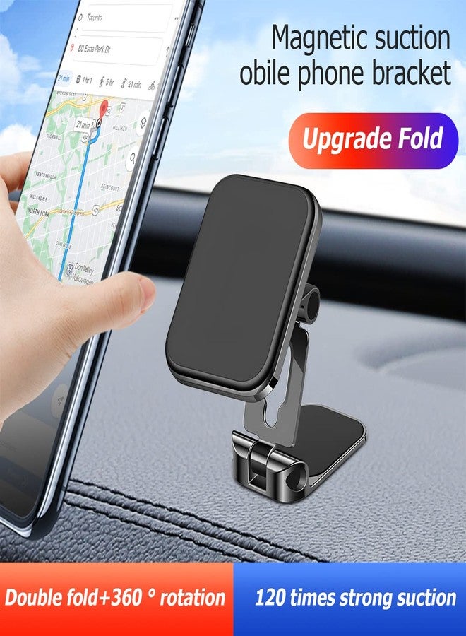 zipelo Phone Holder for Car, Super Strong Magnetic Car Cell Phone Mount Hands Free, Foldable Phone Stand for Automobile, 360° Rotation Universal Dashboard Car Cradle Fits All Smartphones - Image 3