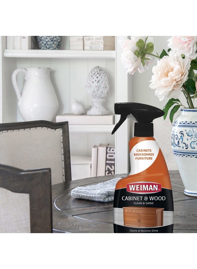 Weiman Cabinet and Wood Cleaner, Shine, Clean and Protect Spray - For Wood Cabinets, Furniture, Tables, Baseboards, Trim & more, 16 oz, 2 PACK with MicroFiber Towel - Image 5