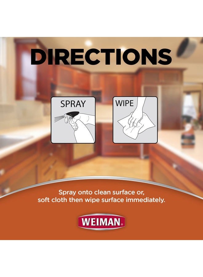 Weiman Cabinet and Wood Cleaner, Shine, Clean and Protect Spray - For Wood Cabinets, Furniture, Tables, Baseboards, Trim & more, 16 oz, 2 PACK with MicroFiber Towel - Image 3