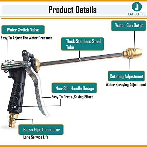 LAFILLETTE Brass High Pressure Water Sprayer for Washing car, Gardening, Spray Gun - Image 3