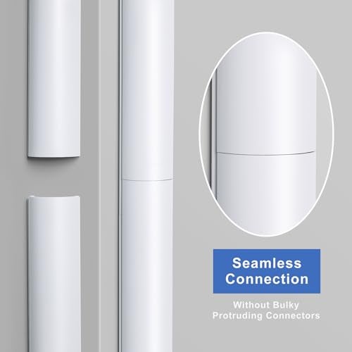 ZhiYo Cord Hider 42.5in(3X L14.2in), Cable Hider for 2-4 Cords, Cord Covers for Wires on Wall, Wire Covers for Cords Wall Mount TV, Cable Raceway White, W1.4in x H0.7in - Image 4