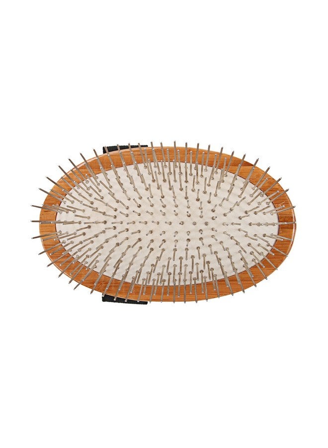 Bass Brushes | Style & Detangle Pet Brush Alloy Pin | Pure Bamboo Handle | Palm Style | Striped Finish | Model A6-Sb - Image 3