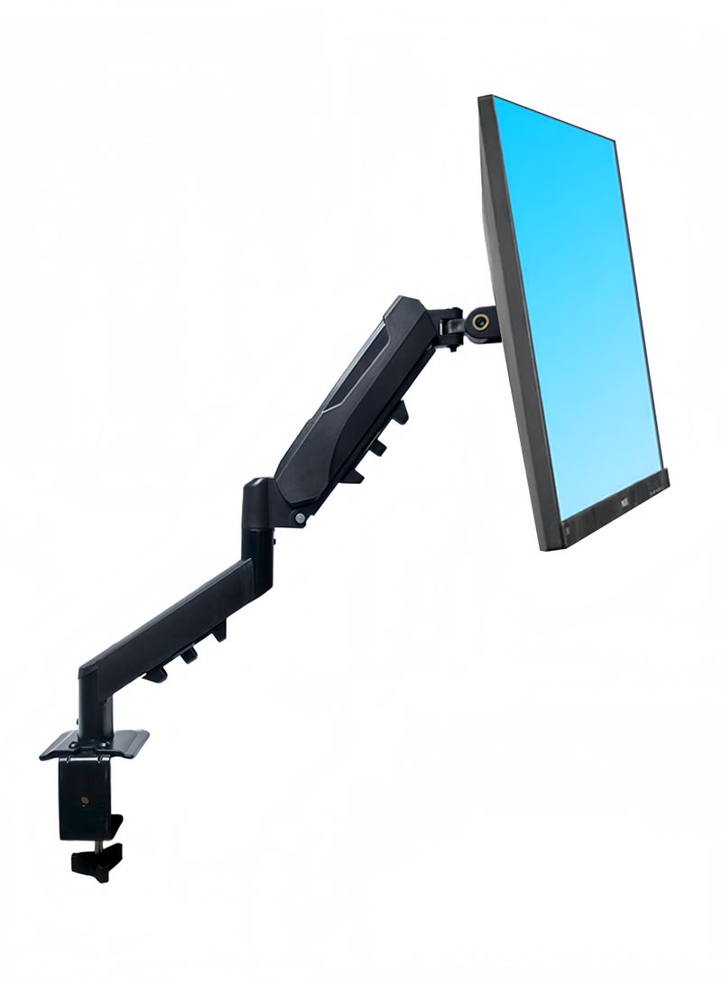 Rock Pow Single Arm Stand Monitor Dest Mount Full Motion Monitor Arm (Holds up  to 9kG) with Gas Spring for 17 to 32 Inch LCD LED Computer Monitor - Image 1