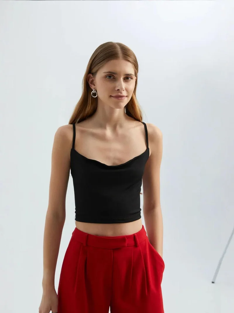 HICCUP Spaghetti Strap Cami Top with a Back Detail