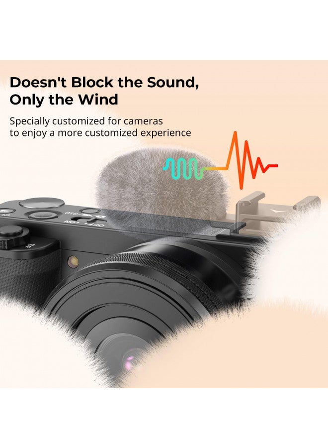 SmallRig Cold Shoe Adapter with Wind Muff Windshield for Sony ZV-1F / ZV-E10 / ZV-1 / ZV-E1 / ZV-1 II, Wind Furry for Light Microphone Attachment - 3526 - Image 2