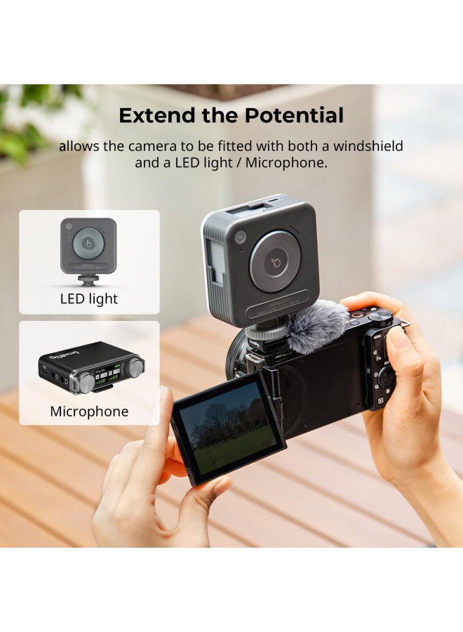 SmallRig Cold Shoe Adapter with Wind Muff Windshield for Sony ZV-1F / ZV-E10 / ZV-1 / ZV-E1 / ZV-1 II, Wind Furry for Light Microphone Attachment - 3526 - Image 3