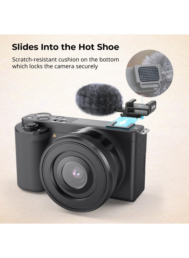 SmallRig Cold Shoe Adapter with Wind Muff Windshield for Sony ZV-1F / ZV-E10 / ZV-1 / ZV-E1 / ZV-1 II, Wind Furry for Light Microphone Attachment - 3526 - Image 4