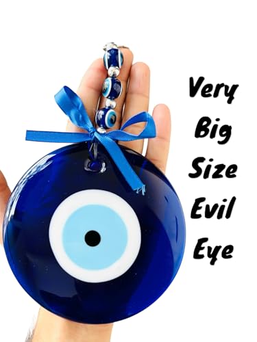 WARMINGO DE Big Size Evil Eye Hanging for Home or Office | Turkish Evil Eye for Home Main Door Entrance | Brings Good Luck & Prosperity | Evil Eye Wall Hanging (3 Eye Large) - Image 2