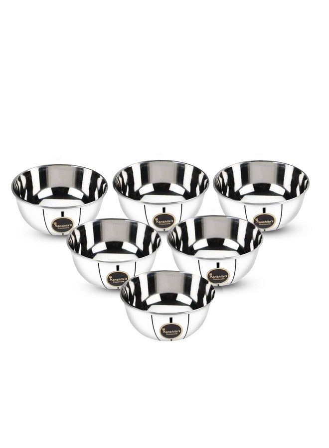 Kanshita's Rasoiware Stainless Steel Heavy Gauge Dal/Sabji Katori Wati Set with Mirror Finish 220 ML Set of 6 - Image 1
