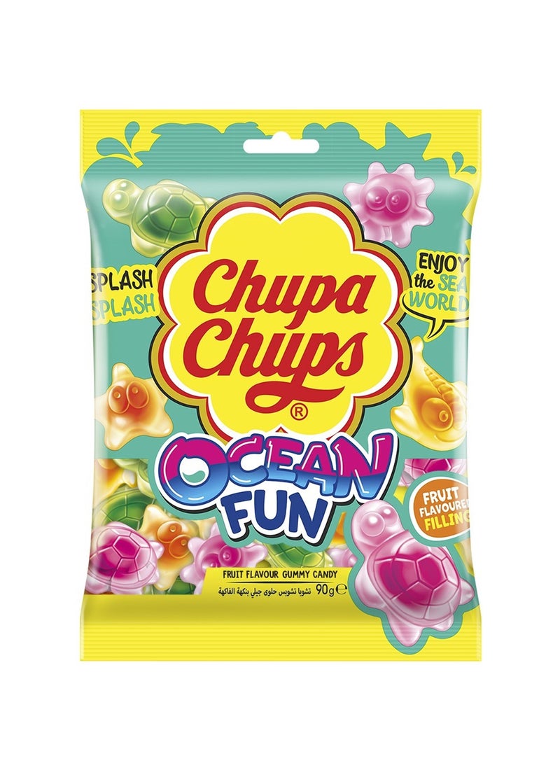 Chupa Chups Ocean Fun Gummy Jelly Candy with Fruit Flavoured Filling - Image 1