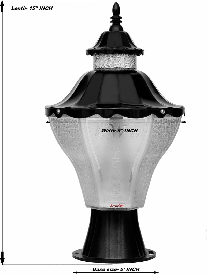 Azurite Azurite Polycarbonate Unbreakable 12W Led Main Gate LightLamps Waterproof Pillar LampGate Light for Home Outdoor Entrances  - Image 2