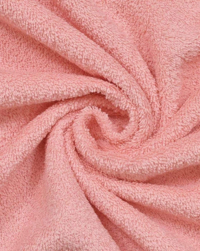 TIQH 100% Organic Pure Cotton 500 GSM Highly Absorbent & Quick Dry 2 Set of Bath Towels & 2 Set of Hand Towels (Sky - Pink) - Image 4
