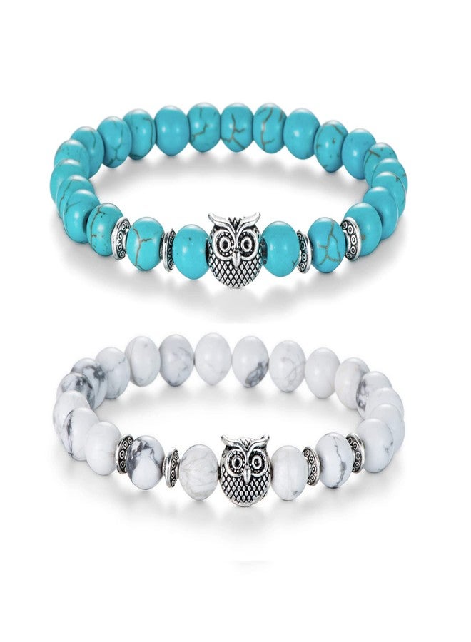 Softones Owl Gifts Owl Bracelets Healing Crystals Bracelet for Women Men Spiritual Energy Beaded Bracelet Set Gifts - Image 1