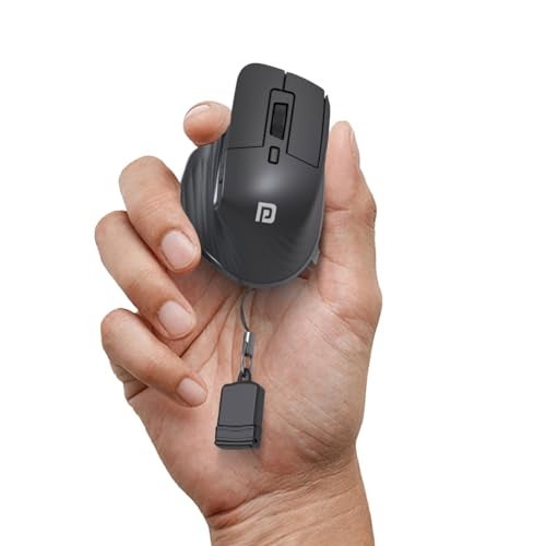 Portronics Toad Mino Rechargeable Bluetooth Mouse with Small Compact Size, Dual Wireless (Bluetooth + 2.4 GHz), Multi-Device Pair, Adjustable Sensitivity, for Laptop, PC, Tablet, Smartphone (Black) - Image 1