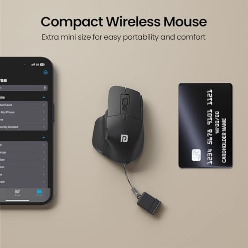 Portronics Toad Mino Rechargeable Bluetooth Mouse with Small Compact Size, Dual Wireless (Bluetooth + 2.4 GHz), Multi-Device Pair, Adjustable Sensitivity, for Laptop, PC, Tablet, Smartphone (Black) - Image 2