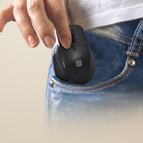 Portronics Toad Mino Rechargeable Bluetooth Mouse with Small Compact Size, Dual Wireless (Bluetooth + 2.4 GHz), Multi-Device Pair, Adjustable Sensitivity, for Laptop, PC, Tablet, Smartphone (Black) - Image 5