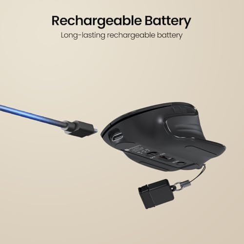 Portronics Toad Mino Rechargeable Bluetooth Mouse with Small Compact Size, Dual Wireless (Bluetooth + 2.4 GHz), Multi-Device Pair, Adjustable Sensitivity, for Laptop, PC, Tablet, Smartphone (Black) - Image 4