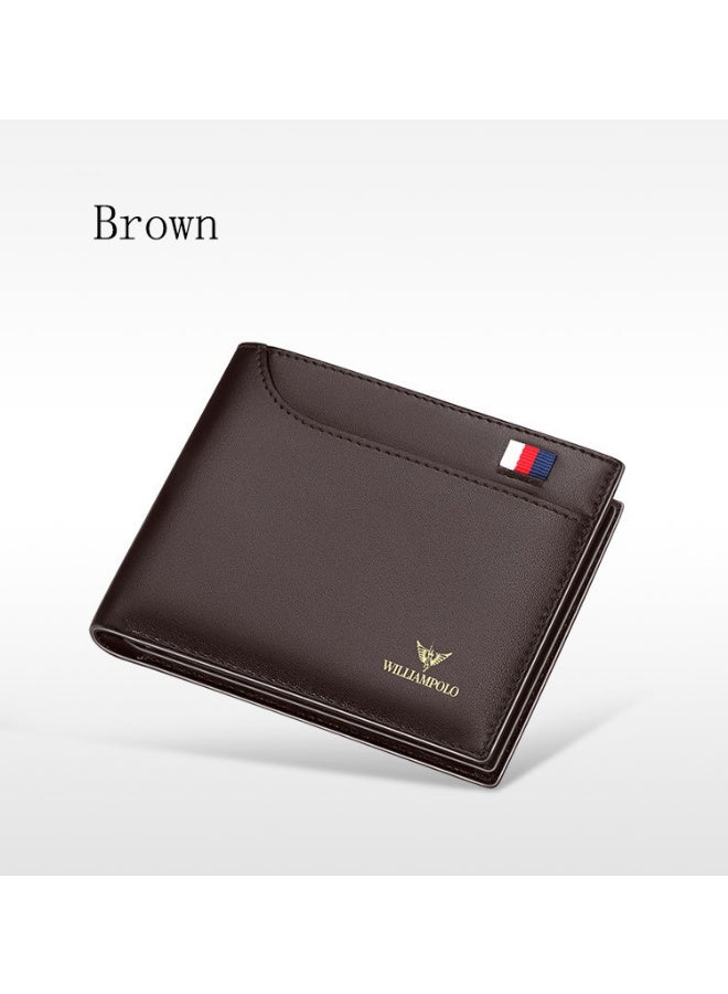 Williampolo men's wallet, premium leather wallet, soft leather men's wallet, short vertical style, top layer cowhide wallet - Image 3