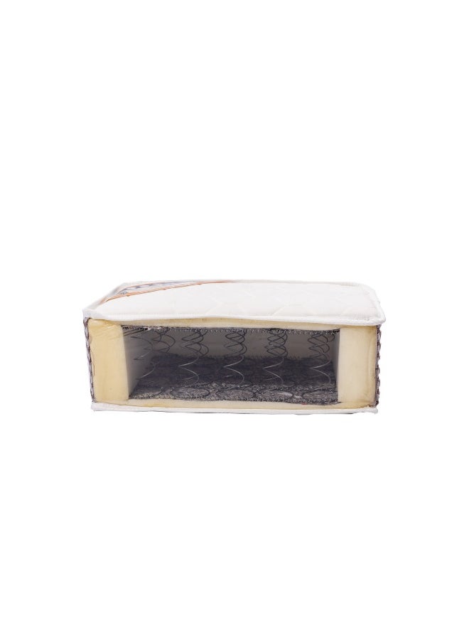 Almutlaq Furniture Ideal - Affordable High Density Foam With Bonnell Springs For Added Comfort and Pressure Relief - Double Size 200x120x20 CM - Color: White Grey  - Image 2