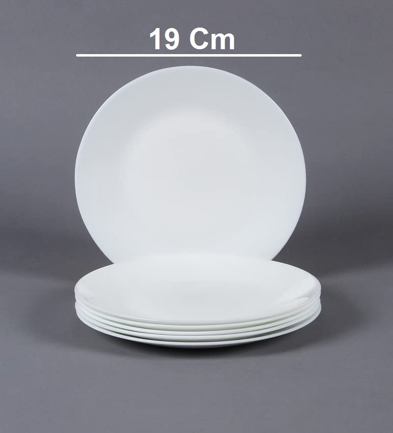 Crocera Ivory Plain Quarter Dessert Salad Plates Set of 6 pcs Super White 75 inchOpalGlass - Image 3