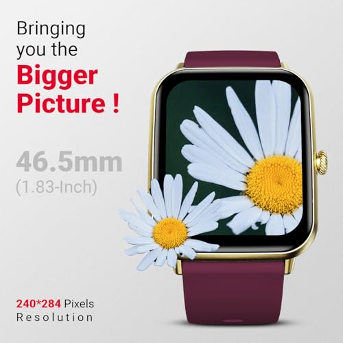 Fire-Boltt Ninja Call Pro Plus Bluetooth Calling Smart Watch, 1.83″ HD Display, AI Voice Assistant, 120+ Sports Modes, IP67 Waterproof, SpO2 & Heart Rate Monitor Smartwatch for Men & Women - Wine - Image 3