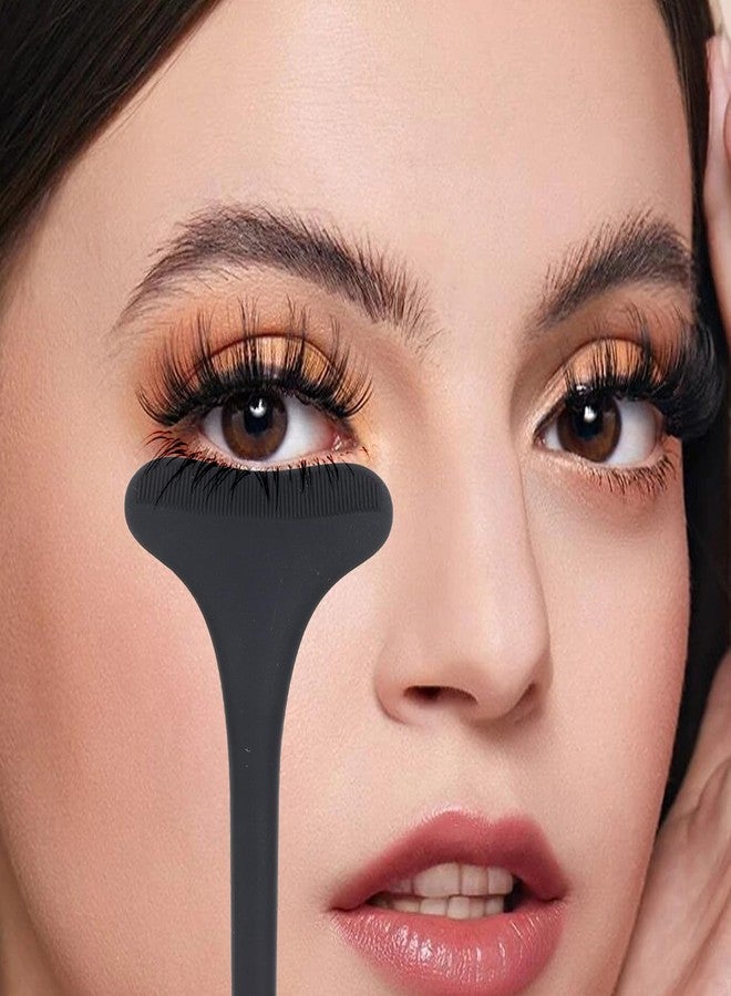 قطعتان من واقيات الماسكارا السوداء، واقيات سيليكون للرموش، واقيات قابلة لإعادة الاستخدام، سهلة التنظيف، أداة حماية محدد العيون للنساء، إكسسوارات تجميل العيون، أسود - Image 2