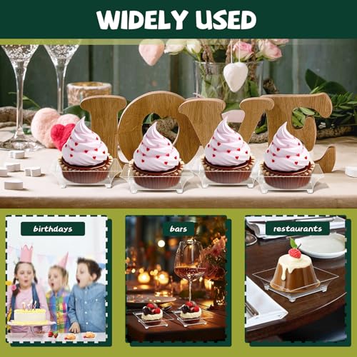 GothaBach 200 Pcs Mini Dessert Plates, Clear Disposable Plastic Tray, Mini Plastic Dish for Sauce, Dessert, Fruit or Appetizer(2.4'') - Image 5