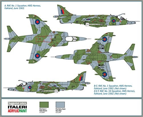 Italeri 1401S 1:72 - Harrier Gr.3 (Falklands), Multi-Color (1401) - Image 4