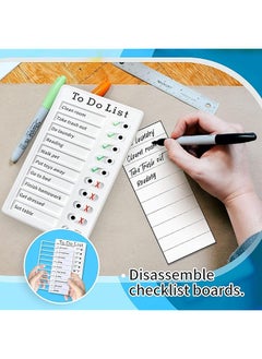 erorex To Do List Checklist Board Daily Chore Schedule For Kids Home Reusable Chore List And To Do List Board Sliding Routine Chart Daily Schedule  - Image 3