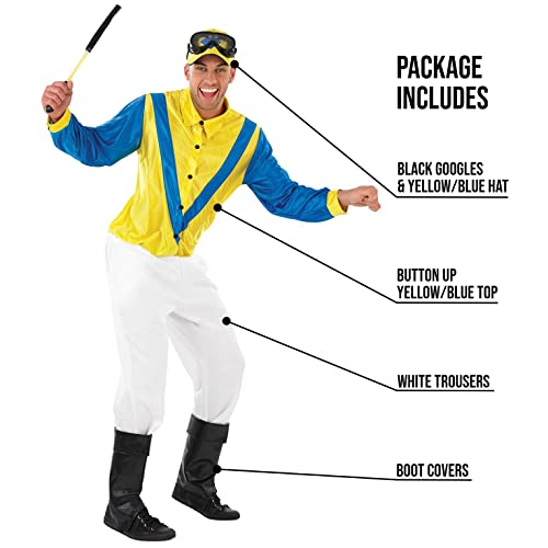 fun shack زي فارس الخيل من فن شاك للرجال، زي هالوين للخيالة البالغين، ملابس ذات طابع الفروسية، ملابس يوم السباق، كبير - Image 3