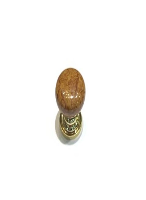 Kitchen And Cabinet Handle Button, Light Brown Veined In Dark Brown, Brass Material, Brass Made In Taiwan, Small Button