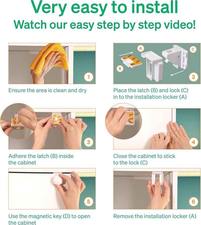Love Noobs Magnetic Cabinet Locks Baby Proofing Kit - Image 4