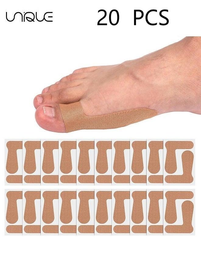 Unique 20 Pairs Big Toe Valgus Orthotics Bunion corrector，for overlapping Toes, Self-Adhesive Toe Brace Big Toe Straighteners, Breathable Toe Corrector Big toe valgus orthotics  - Image 4