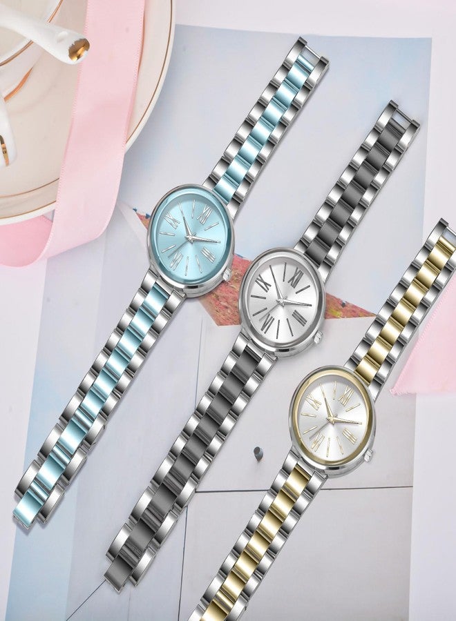 Bisley 36MM Women Watch Stainless Steel Bracelet Watch Easy to Read, Blue/silver, Casual watch - Image 4