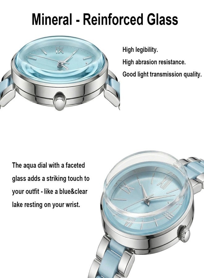 Bisley 36MM Women Watch Stainless Steel Bracelet Watch Easy to Read, Blue/silver, Casual watch - Image 2