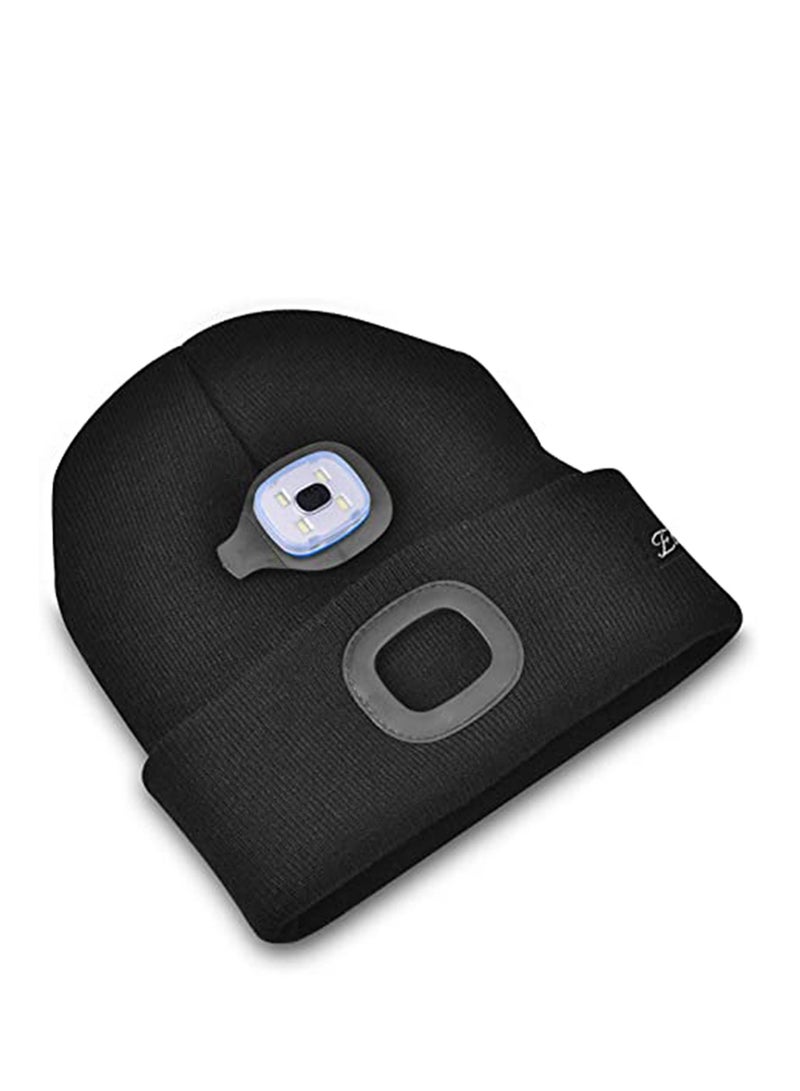 Y&D Winter Warme LED Beanie Hat with Light, Gifts for Men Dad Him and Women USB Rechargeable Knit Lighted Headlight Headlamp Cap - Image 3